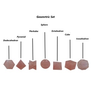 Rose Quartz Platonic Sacred Geometry Set 7 Pc
